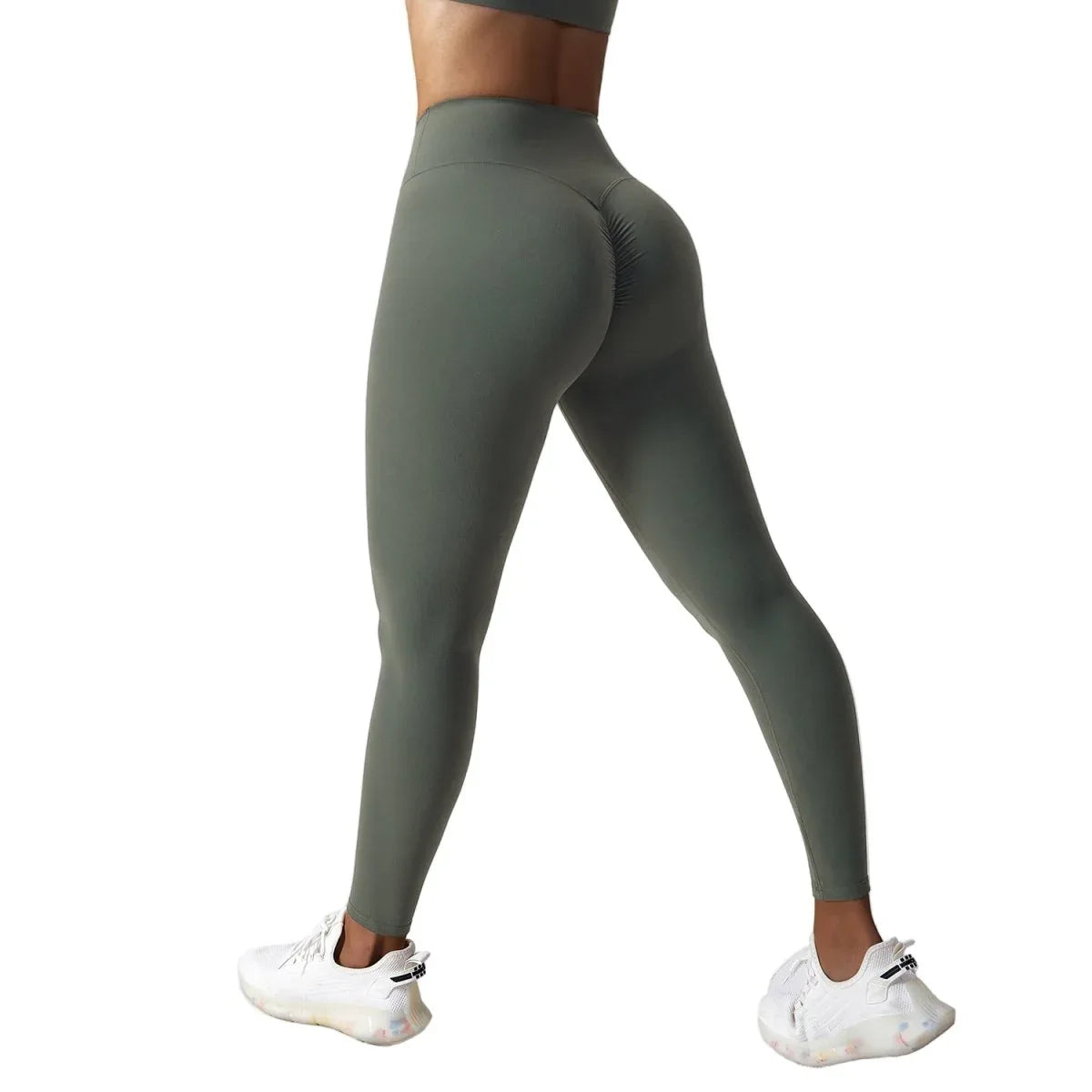 High Waist Yoga Pants – Adjustable Drawstring, Seamless Design, Breathable Fabric, Nude Feel - Allen-Fitness