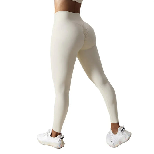 High Waist Yoga Pants – Adjustable Drawstring, Seamless Design, Breathable Fabric, Nude Feel - Allen-Fitness