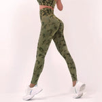 High Waist Yoga Pants for Women - Camouflage Print, Seamless Stretch Leggings for Fitness and Running - Allen-Fitness