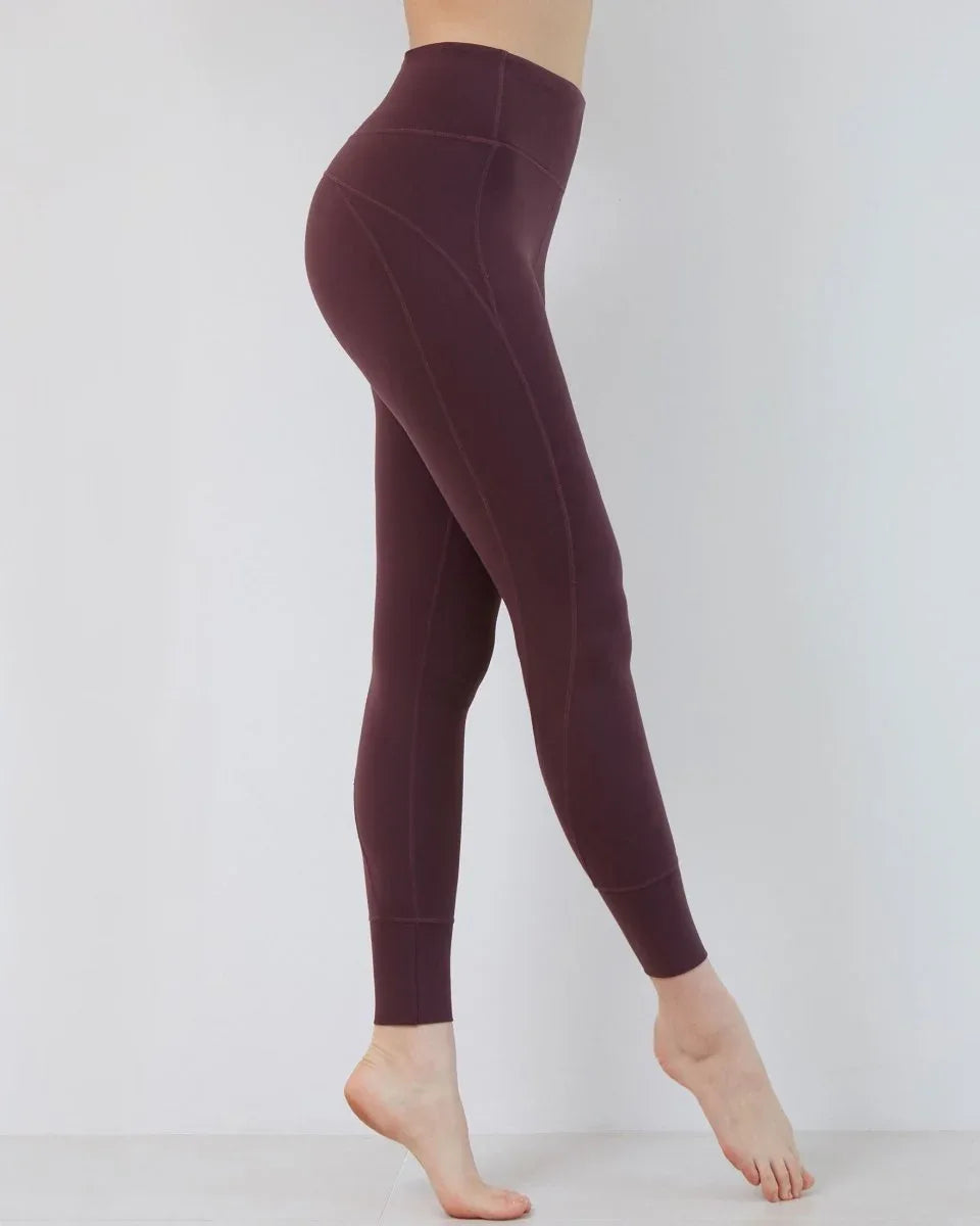 High-Waisted Jogger Leggings 28" - Coziplex™ Soft Compression Fabric for Yoga & Training - Allen-Fitness