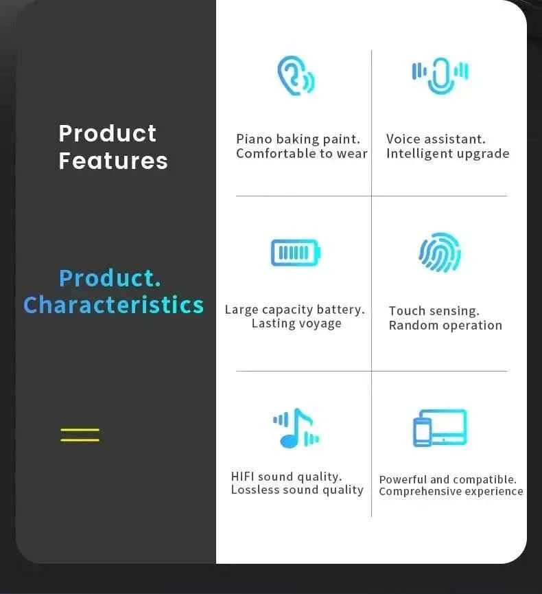 i12 TWS Stereo Wireless 5.0 Bluetooth Earbuds Headset with Charging Box - Allen-Fitness