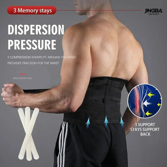 JINGBA 7052 Waist Trimmer For Back Support - Adjustable Lumbar Belt For Fitness &amp; Slimming - Allen-Fitness