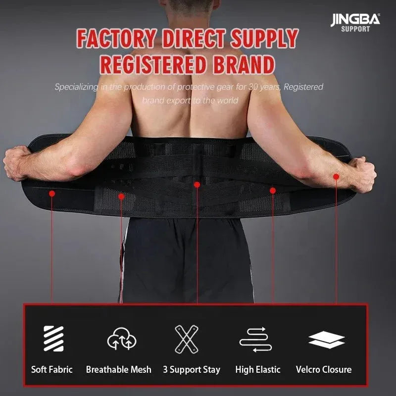 JINGBA 7052 Waist Trimmer For Back Support - Adjustable Lumbar Belt For Fitness &amp; Slimming - Allen-Fitness