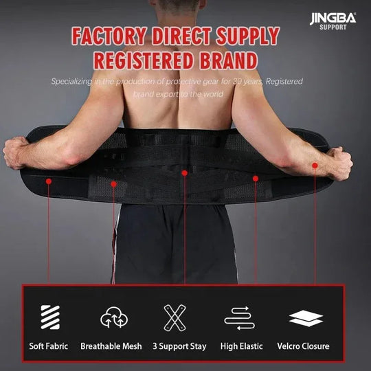 JINGBA 7052 Waist Trimmer For Back Support - Adjustable Lumbar Belt For Fitness &amp; Slimming - Allen-Fitness