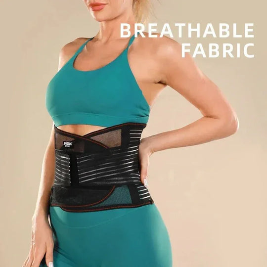 JINGBA Breathable Back Support Waist Trainer Lumbar Support for Men &amp; Women - Allen-Fitness