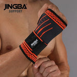 JINGBA Elastic Sleeve Nylon Weightlifting Wrist Wraps - Hand Support for Strength Training - Allen-Fitness