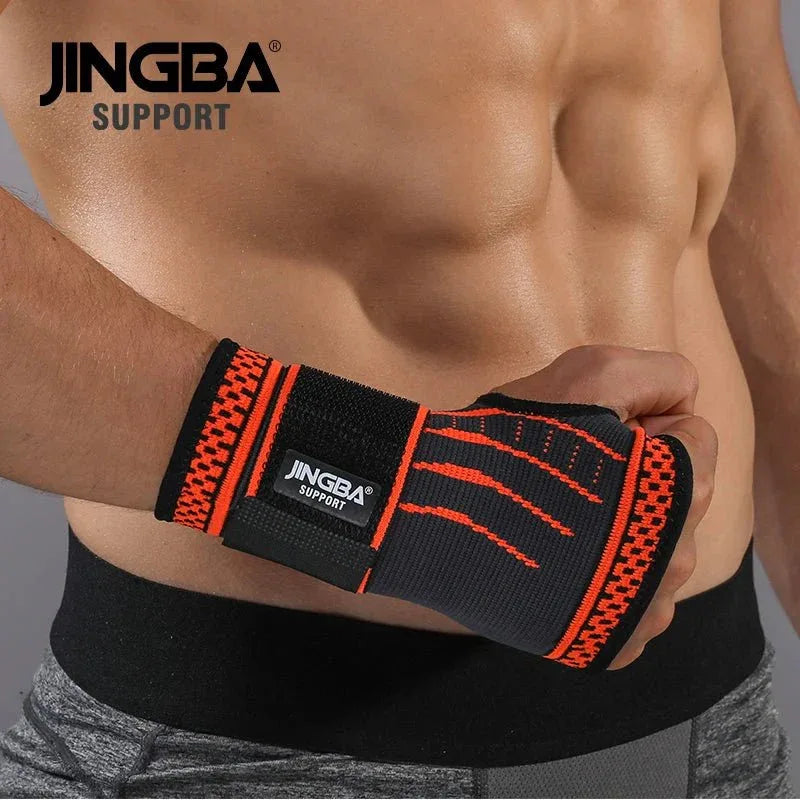 JINGBA Elastic Sleeve Nylon Weightlifting Wrist Wraps - Hand Support for Strength Training - Allen-Fitness