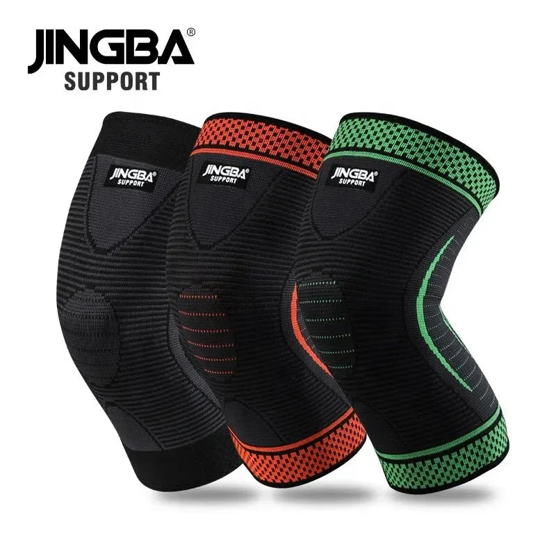 JINGBA High Compression Knee Support Bandage - Unisex, Breathable Protection for Running - Allen-Fitness