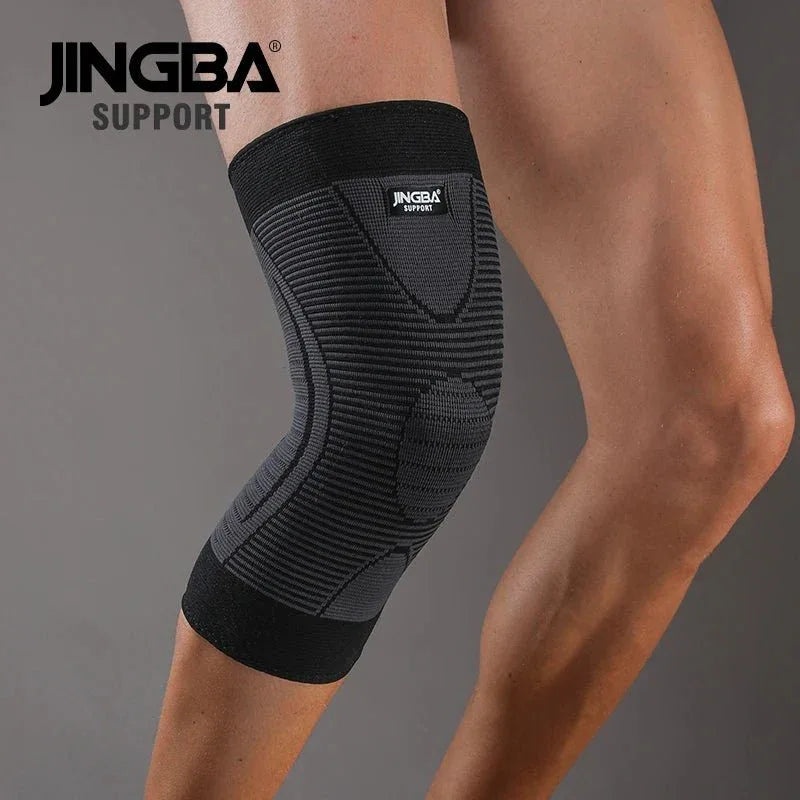 JINGBA High Compression Knee Support Bandage - Unisex, Breathable Protection for Running - Allen-Fitness