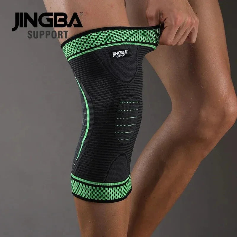 JINGBA High Compression Knee Support Bandage - Unisex, Breathable Protection for Running - Allen-Fitness