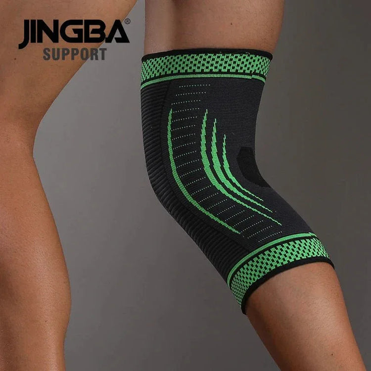 JINGBA High Compression Knee Support Bandage - Unisex, Breathable Protection for Running - Allen-Fitness