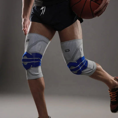 JINGBA Pro Knee Compression Sleeve Knee Braces with Side Stabilizers Gel Pad - Allen - Fitness