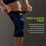 Unisex Knee Support Compression Sleeve with Silicone for Running - Allen-Fitness