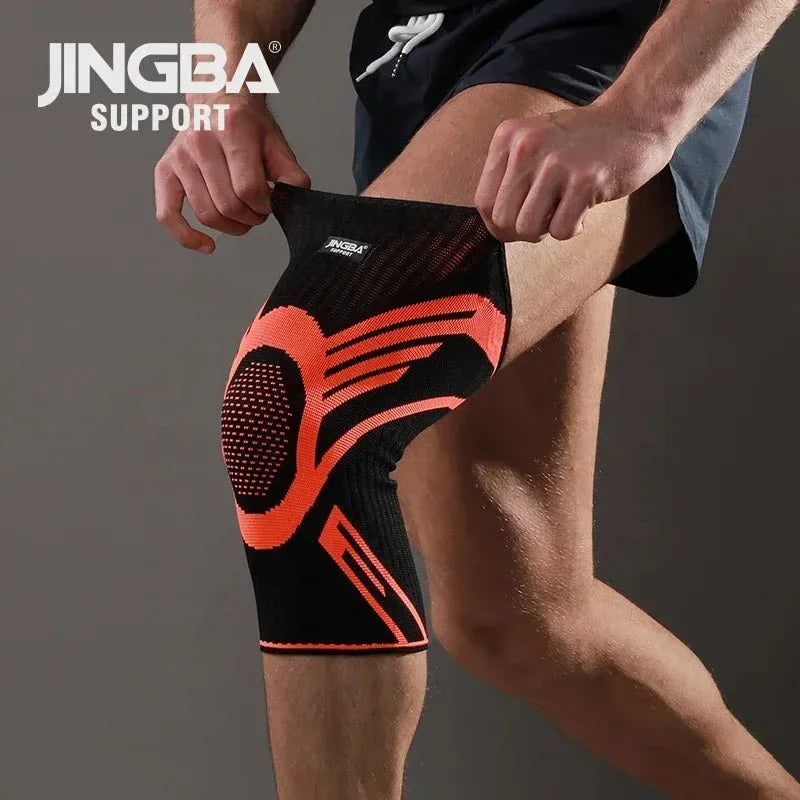 Unisex Knee Support Compression Sleeve with Silicone for Running - Allen-Fitness