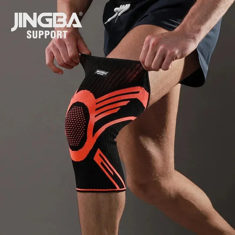 Unisex Knee Support Compression Sleeve with Silicone for Running - Allen-Fitness
