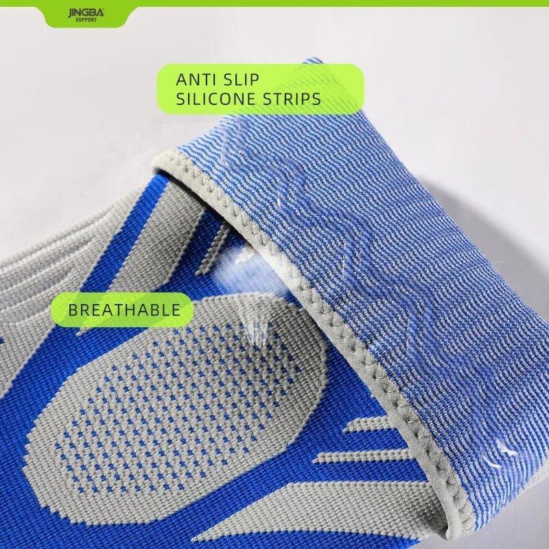 Unisex Knee Support Compression Sleeve with Silicone for Running - Allen-Fitness