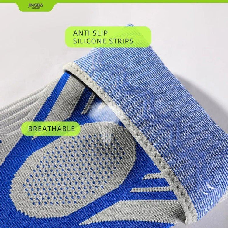 Unisex Knee Support Compression Sleeve with Silicone for Running - Allen-Fitness