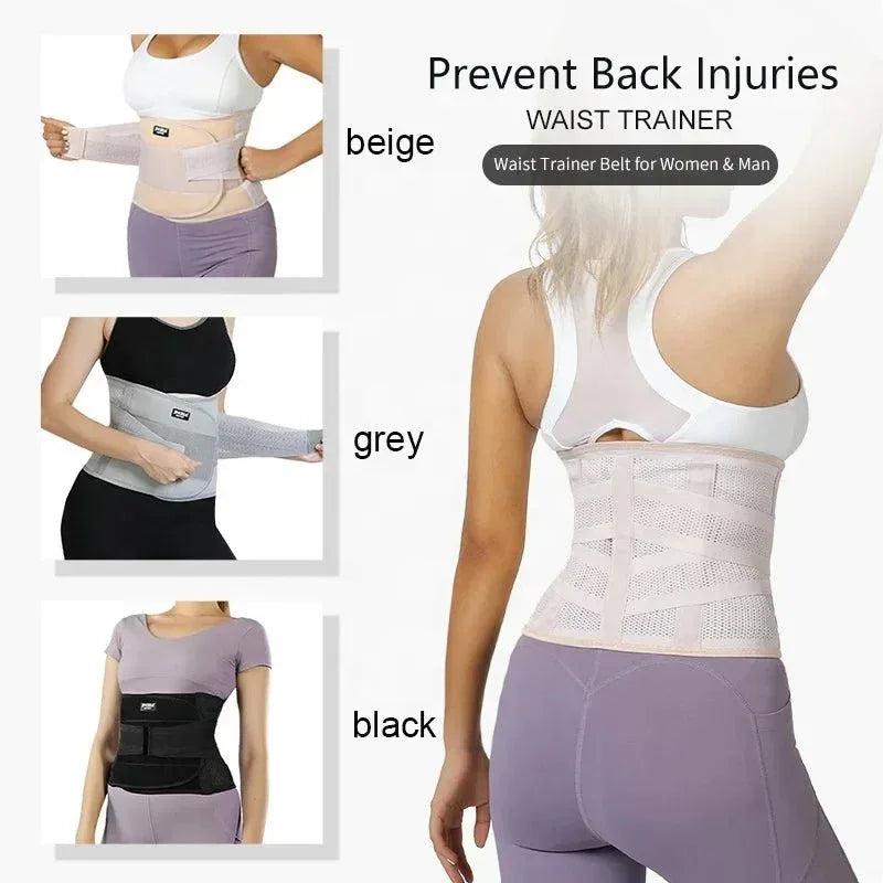 JINGBA Adjustable Waist Trimmer Belt with Dual Straps for Men and Women - Comfortable Support - Allen-Fitness