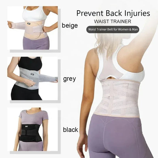 JINGBA Adjustable Waist Trimmer Belt with Dual Straps for Men and Women - Comfortable Support - Allen-Fitness