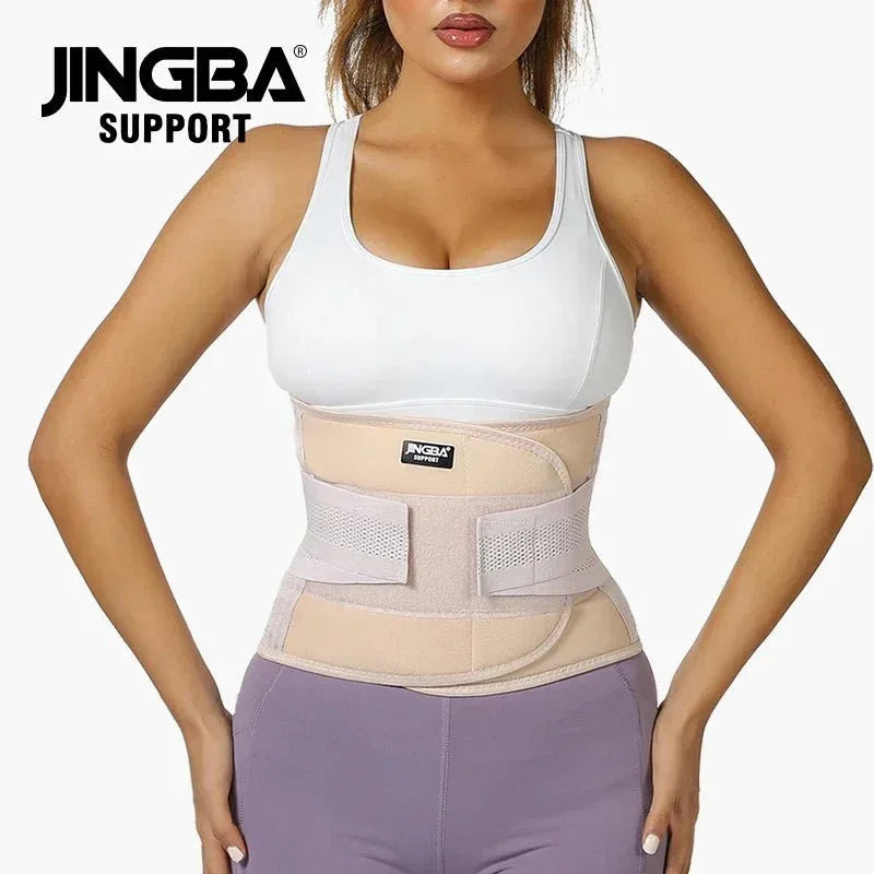 JINGBA Adjustable Waist Trimmer Belt with Dual Straps for Men and Women - Comfortable Support - Allen-Fitness