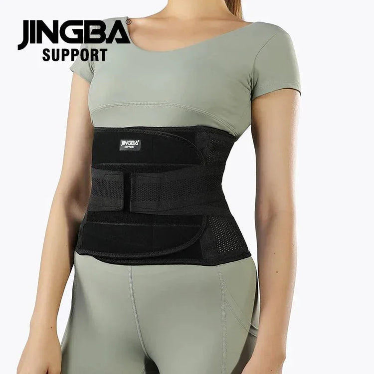 JINGBA Adjustable Waist Trimmer Belt with Dual Straps for Men and Women - Comfortable Support - Allen-Fitness