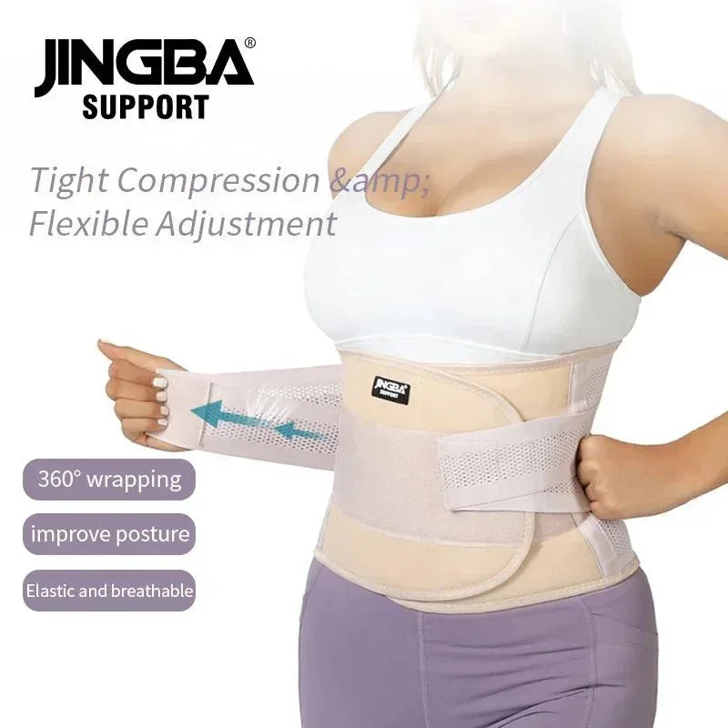 JINGBA Adjustable Waist Trimmer Belt with Dual Straps for Men and Women - Comfortable Support - Allen-Fitness