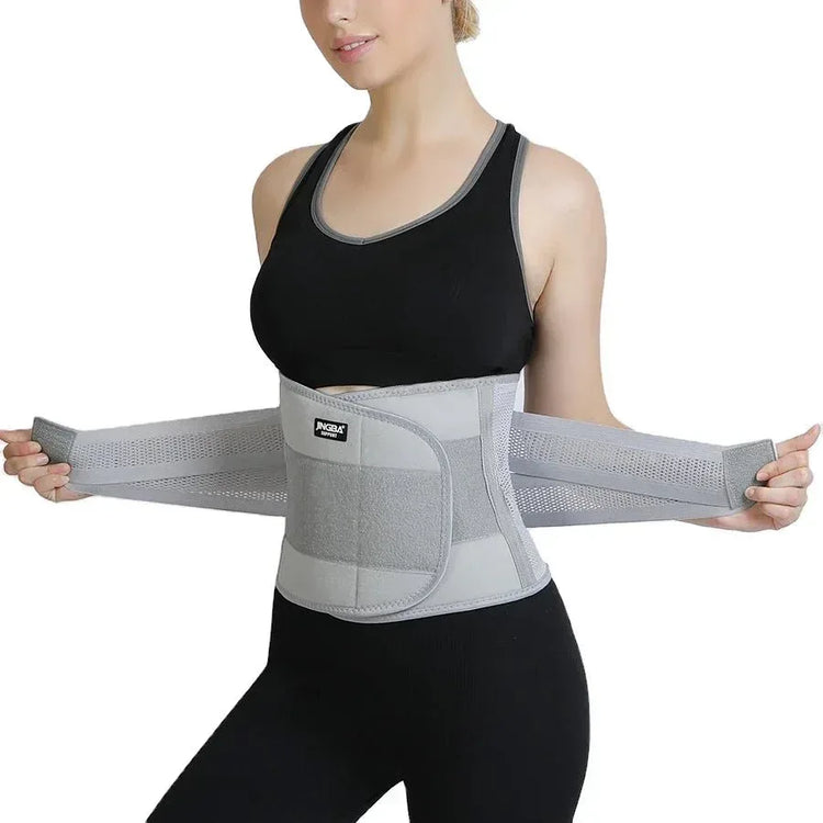 JINGBA Adjustable Waist Trimmer Belt with Dual Straps for Men and Women - Comfortable Support - Allen-Fitness