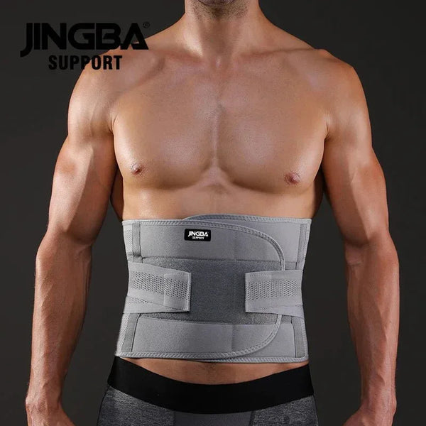 JINGBA Bodybuilding Waist Trainer Belt with Double Straps for Core Support & Sweat Enhancement