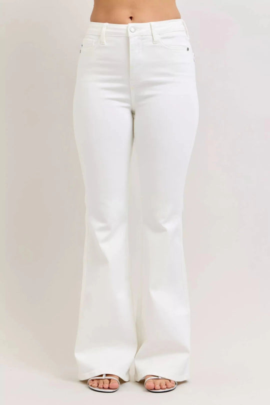Judy Blue High-Waisted Tummy Control Flare Jeans - Allen-Fitness