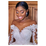 Lace Wedding Dress with Pearl Detail - Sizes 2-16, Elegant Bridal Gown in White - Allen-Fitness