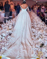 Lace Wedding Dress with Pearl Detail - Sizes 2-16, Elegant Bridal Gown in White - Allen-Fitness