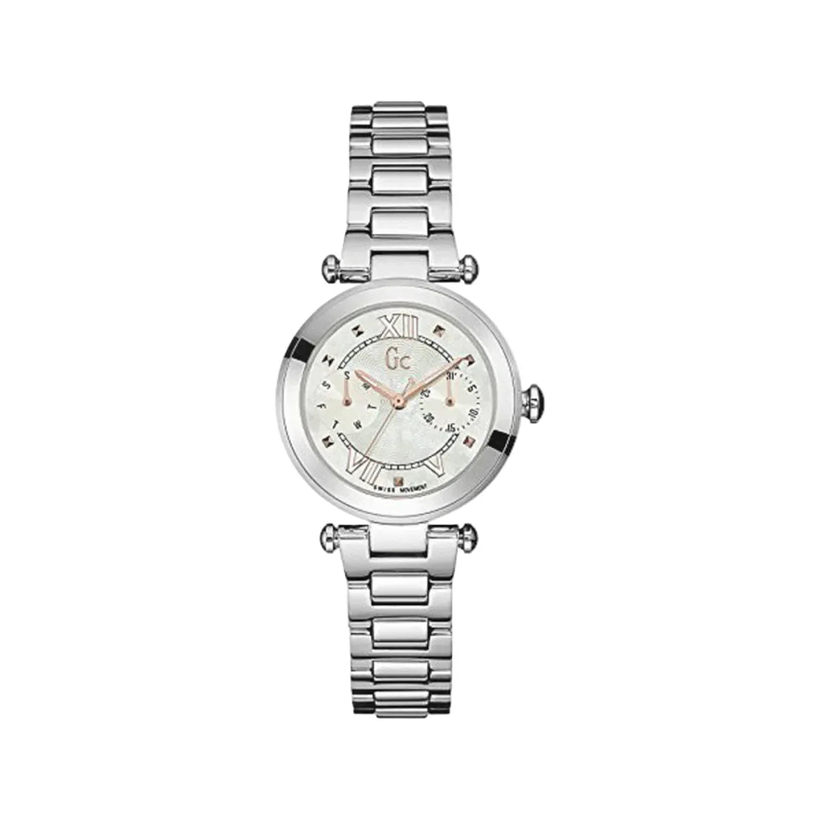 Ladies' Watch GC Watches 32mm Silver Stainless Steel Quartz with White Face, Water Resistant 10 ATM - Allen-Fitness