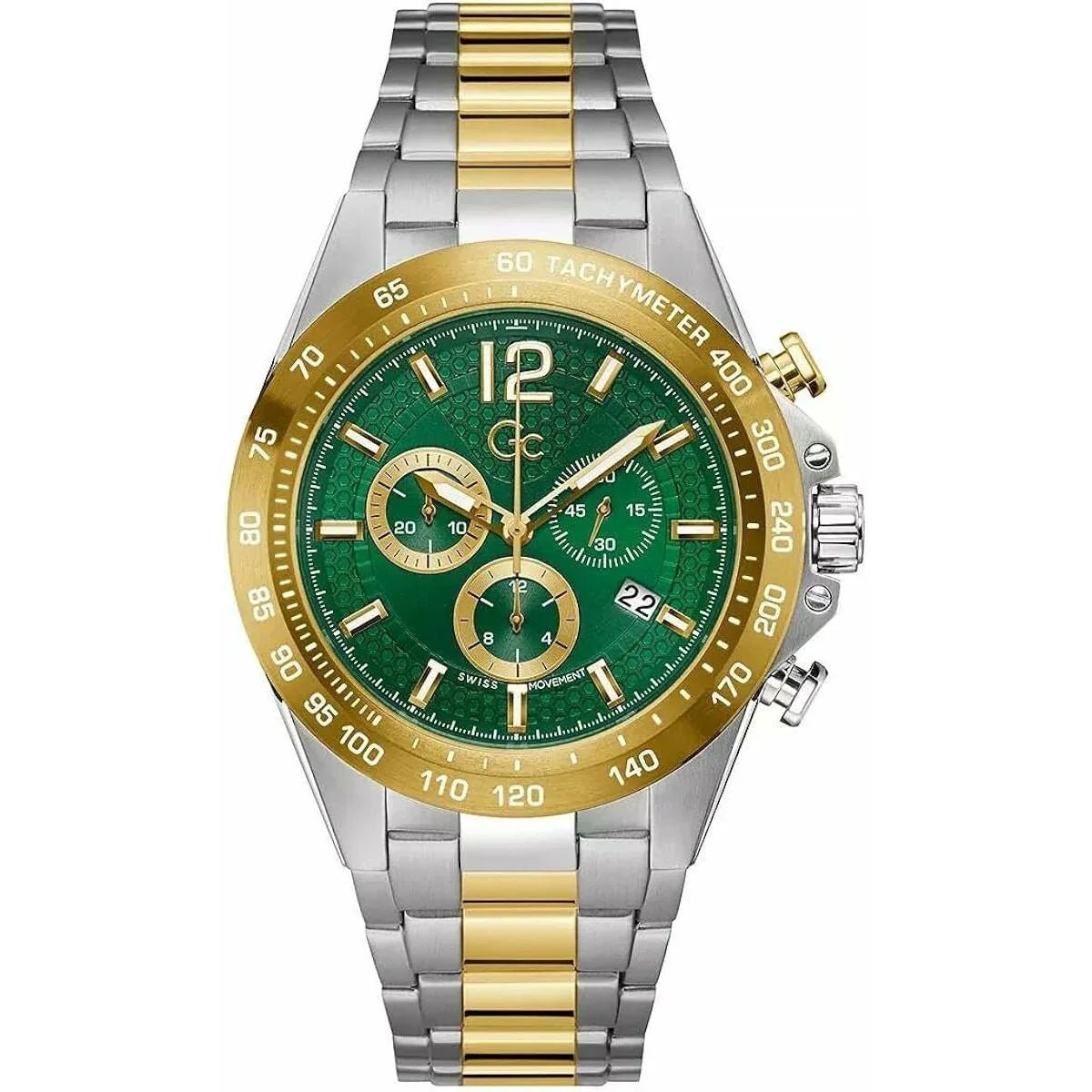 Ladies' Watch GC Watches Z07008G9MF - 44mm Stainless Steel Quartz Wristwatch with Green Face - Allen-Fitness
