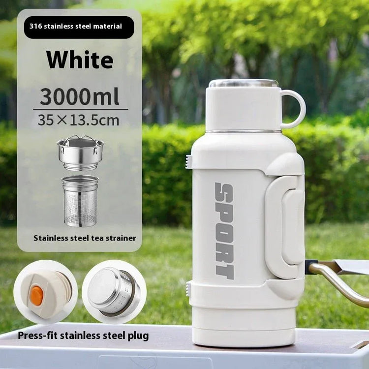 Large Capacity Stainless Steel Thermos Cup - Insulated 1300ML to 4000ML for Outdoor Use - Allen-Fitness