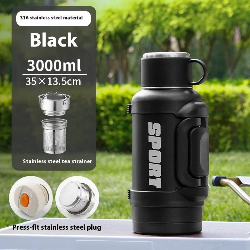 Large Capacity Stainless Steel Thermos Cup - Insulated 1300ML to 4000ML for Outdoor Use - Allen-Fitness