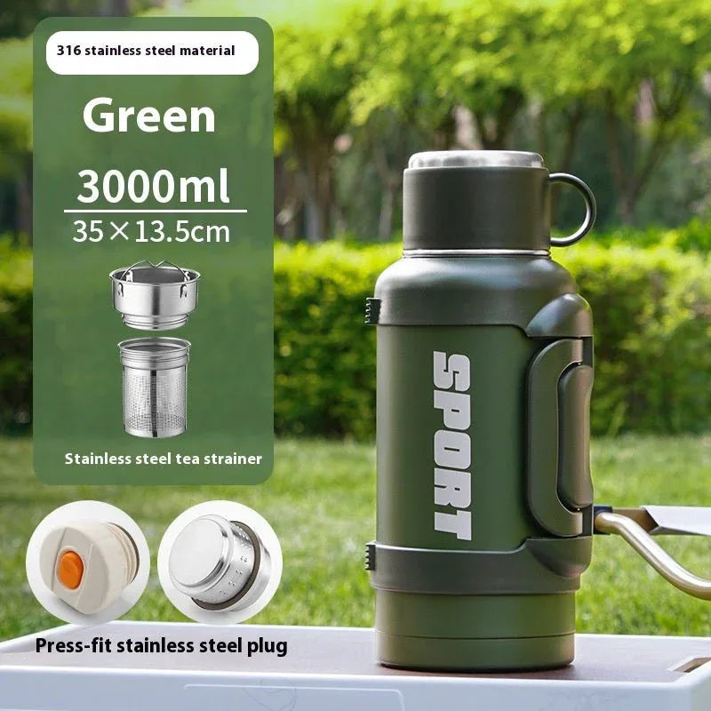 Large Capacity Stainless Steel Thermos Cup - Insulated 1300ML to 4000ML for Outdoor Use - Allen-Fitness