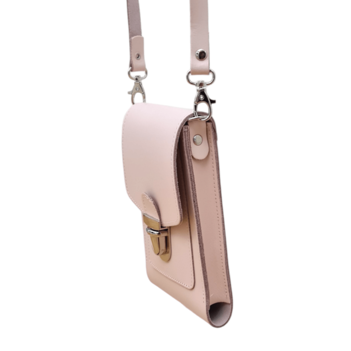 Leather Push Lock Crossbody Phone Case - Cherry Blossom - Allen - Fitness