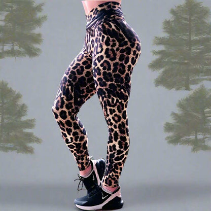 Leopard Print High Waist Yoga Leggings - Stylish & Comfortable - Allen - Fitness