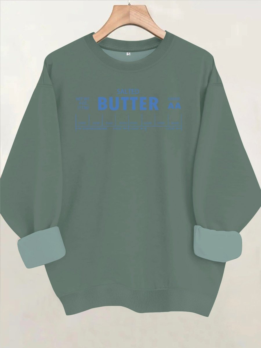 Letter element printed long sleeved fleece sweatshirt - Premium Fitness & Activewear