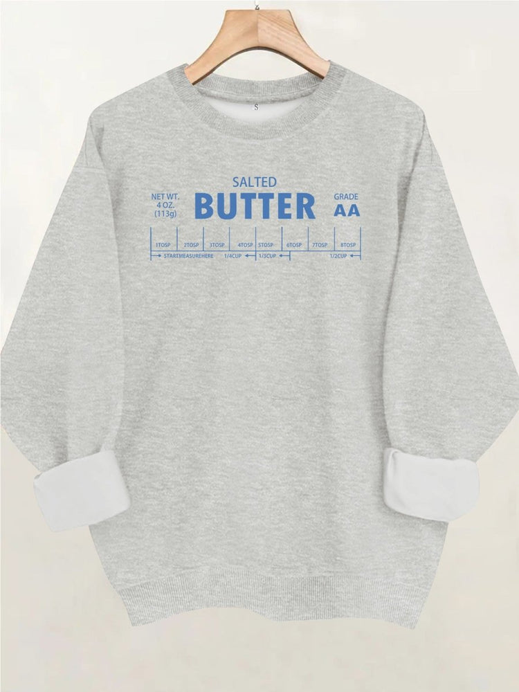 Letter element printed long sleeved fleece sweatshirt - Premium Fitness & Activewear