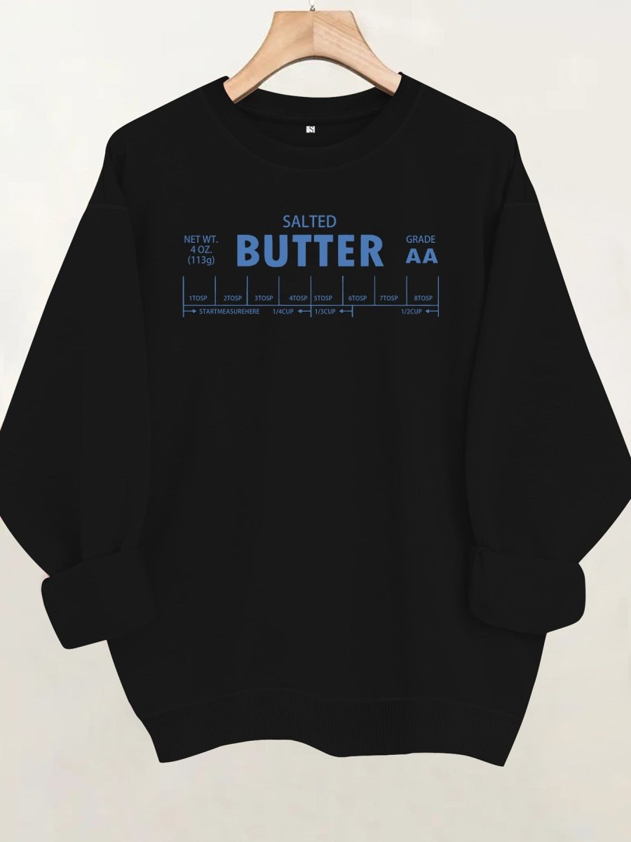 Letter element printed long sleeved fleece sweatshirt - Premium Fitness & Activewear