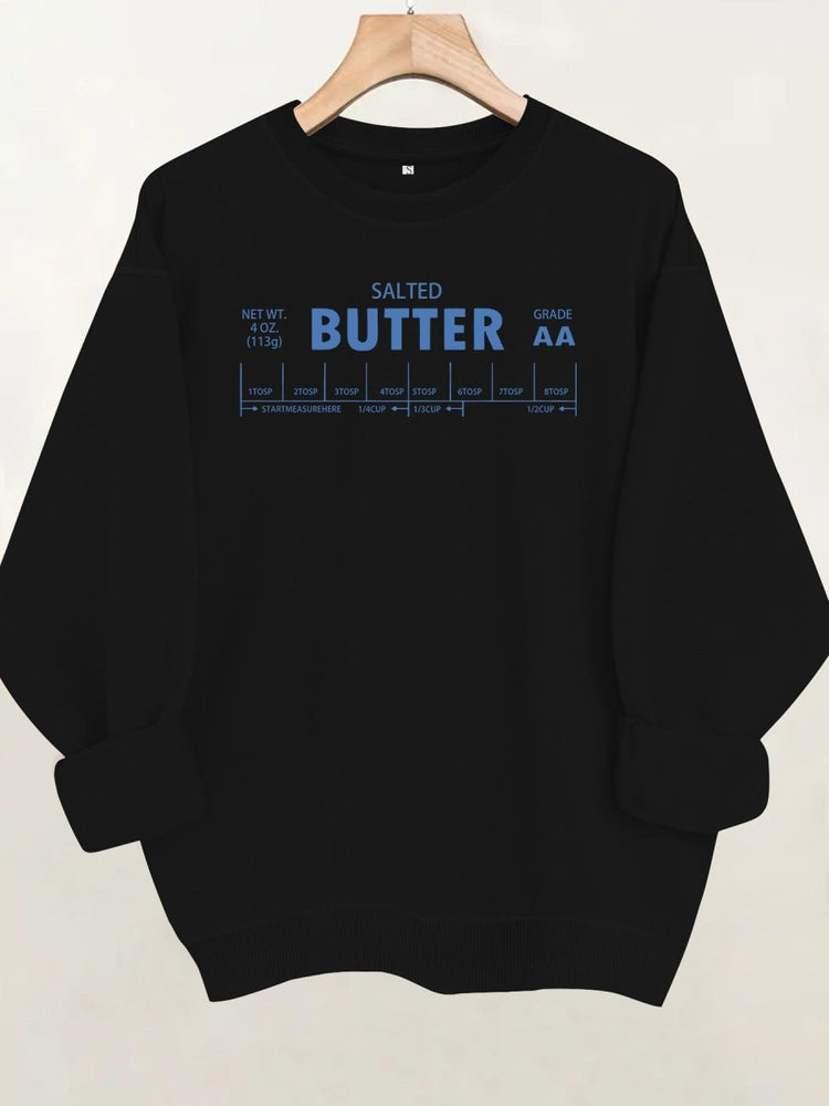 Letter element printed long sleeved fleece sweatshirt - Premium Fitness & Activewear