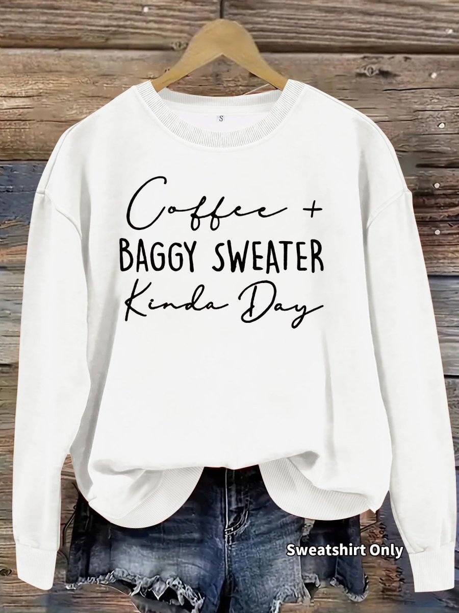 Letter printed round neck long sleeved sweatshirt - Premium Fitness & Activewear