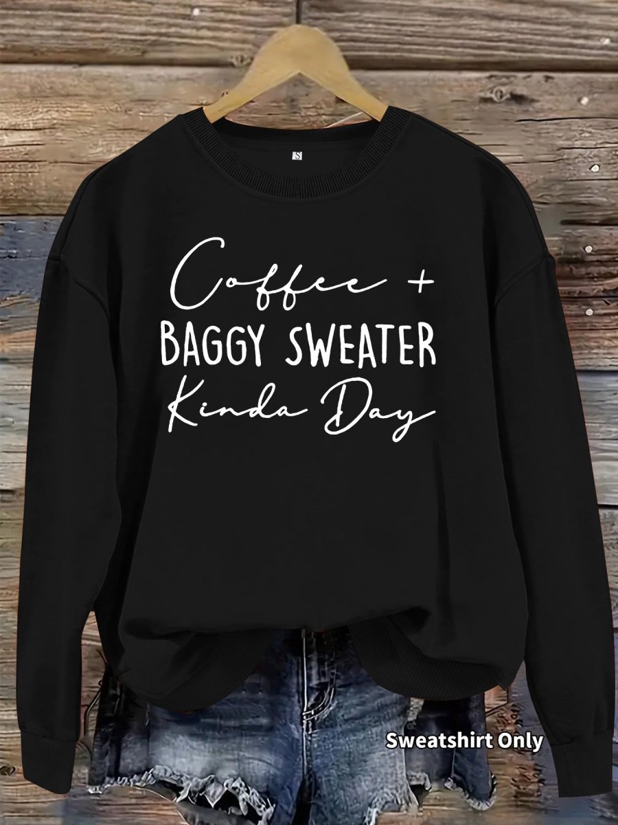 Letter printed round neck long sleeved sweatshirt - Premium Fitness & Activewear