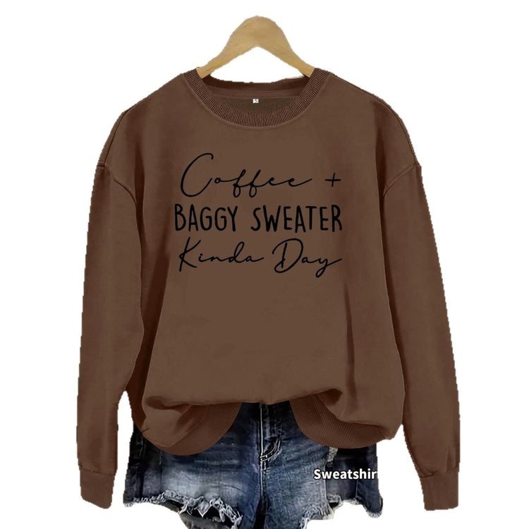 Letter printed round neck long sleeved sweatshirt - Premium Fitness & Activewear