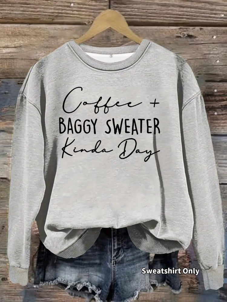 Letter printed round neck long sleeved sweatshirt - Premium Fitness & Activewear