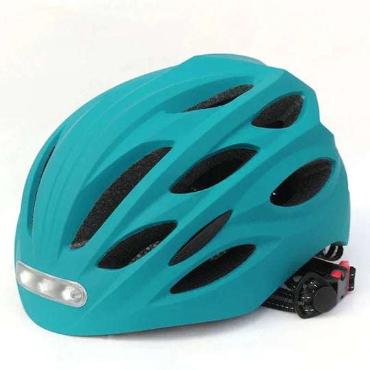 Lightweight Cycling Helmet with USB Rechargeable LED Lights, Adjustable Fit &amp; Ventilation - Allen-Fitness
