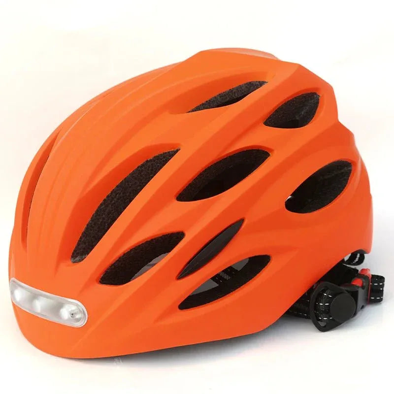 Lightweight Cycling Helmet with USB Rechargeable LED Lights, Adjustable Fit &amp; Ventilation - Allen-Fitness