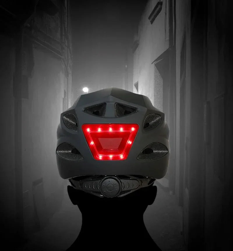 Lightweight Cycling Helmet with USB Rechargeable LED Lights, Adjustable Fit &amp; Ventilation - Allen-Fitness