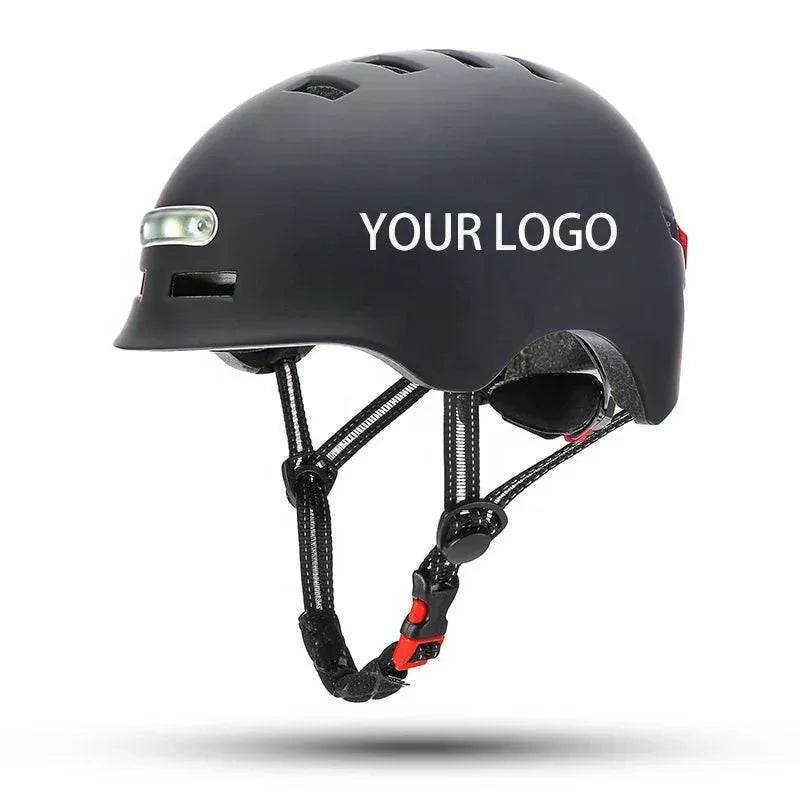 Lightweight Cycling Helmet with USB Rechargeable LED Lights, Adjustable Fit &amp; Ventilation - Allen-Fitness
